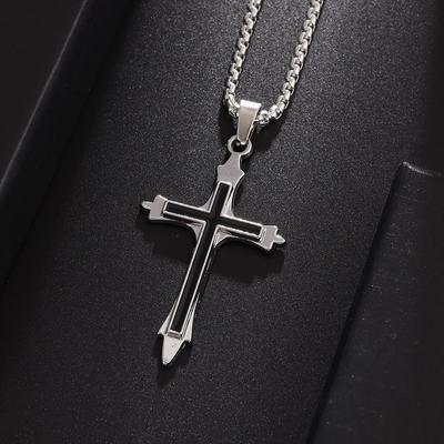 Fashion Retro Versatile Cross Men's Trendy Simple Jewelry Pendant Necklace