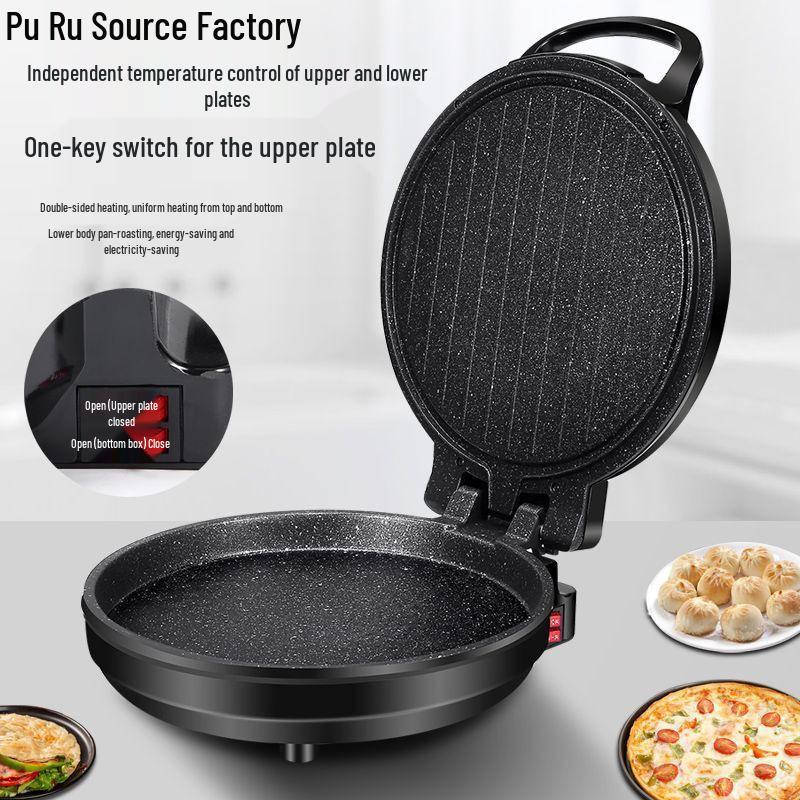 Electric Double-Sided Pancake Maker: Non-Stick, Auto Power-Off, Deepened Design for Frying & Grilling