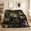 Raccoon Collage Flannel Blanket Throw Blanket Soft Warm Sofa Bed Camping Car Home Decor Unique Christmas Gift C930344
