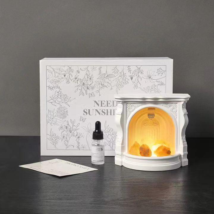 Golden Mountain Aroma Diffuser Stone Night Light – Perfect Gift for Girls or New Brides