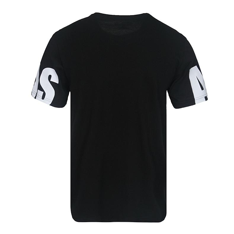 Adidas Neo Casual Series Letter Round Neck Pullover Short Sleeve T-Shirt Men T-Shirts Black BR3701