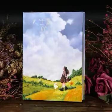New Retro Fresh Thick Sketchbook Diary Notebook Full Color Page Illustration Notebook Office School Supplies Writing Gift