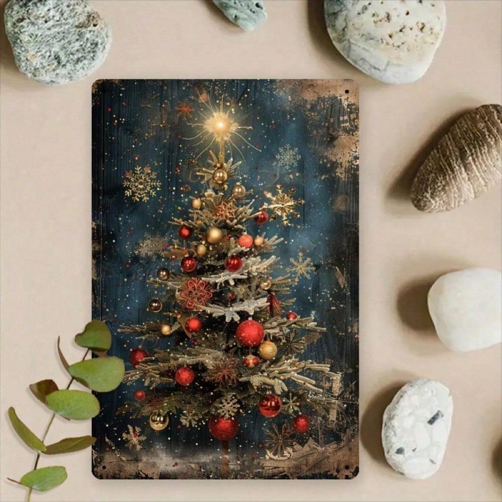 Vintage Tree Metal Tin Sign 8x12 Inch Wall Decor Home Store Country Style Holiday Ornament