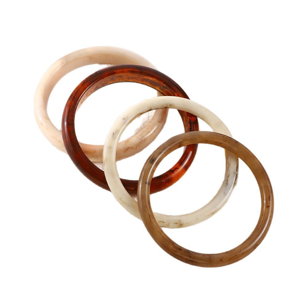 European & American Geometric Ombre Coffee Resin Bangle Bracelet - Unique Design Jewelry