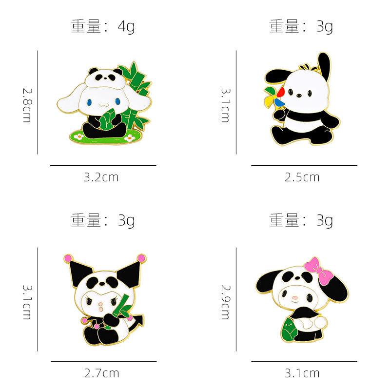 Sanrio Character Perimeter Cute Cartoon Cinnamoroll Kuromi Pochacco My Melody Zinc Alloy Brooch Enamel Badge Decorative Pin for Bag