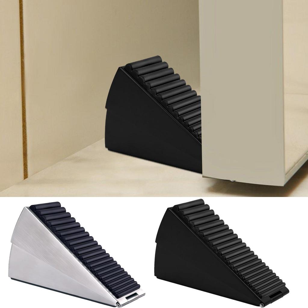 Heavy Duty Door Stopper Height Adjustable Spring Loaded Wedge Door Rear Retainer Non-Slip Door Stop For Home Office