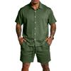 Men's Casual Lightweight Breathable Short-Sleeve Shirt And Shorts Set