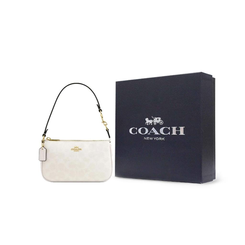 Coach Borsa a mano Nolita 19 con logo metallico e chiusura a zip in ecopelle Piccola Borsa da donna Bianca CW426-IMXU5
