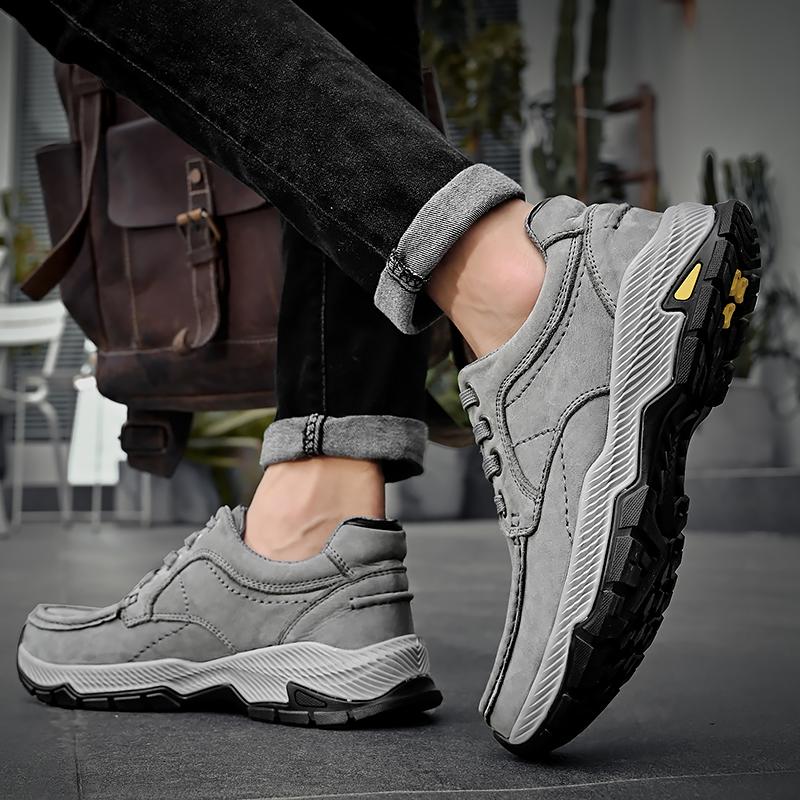 Men's Leather First Layer Cowhide Casual Shoes Business Shoes Outdoor Leisure Hiking Shoes