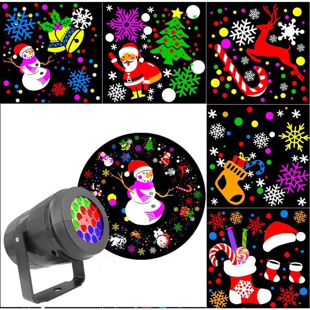 16 Patterns Christmas Projector Lights Rotatable Christmas Decoration Outdoor/Indoor Led Projector for Holiday Party Xmas Decor