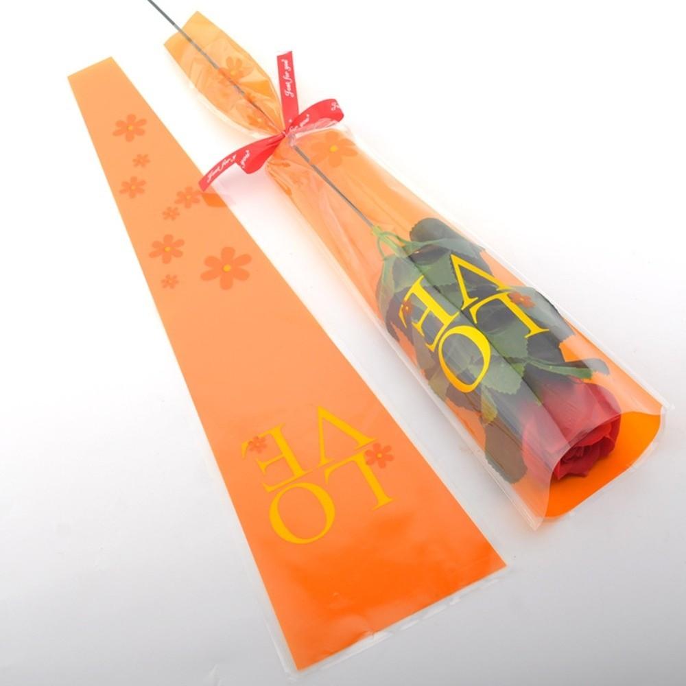 50Pcs Single Flower Flower Wrapping Bag Love Single Rose Sleeves New Bouquet Wrapper  Party Supplies