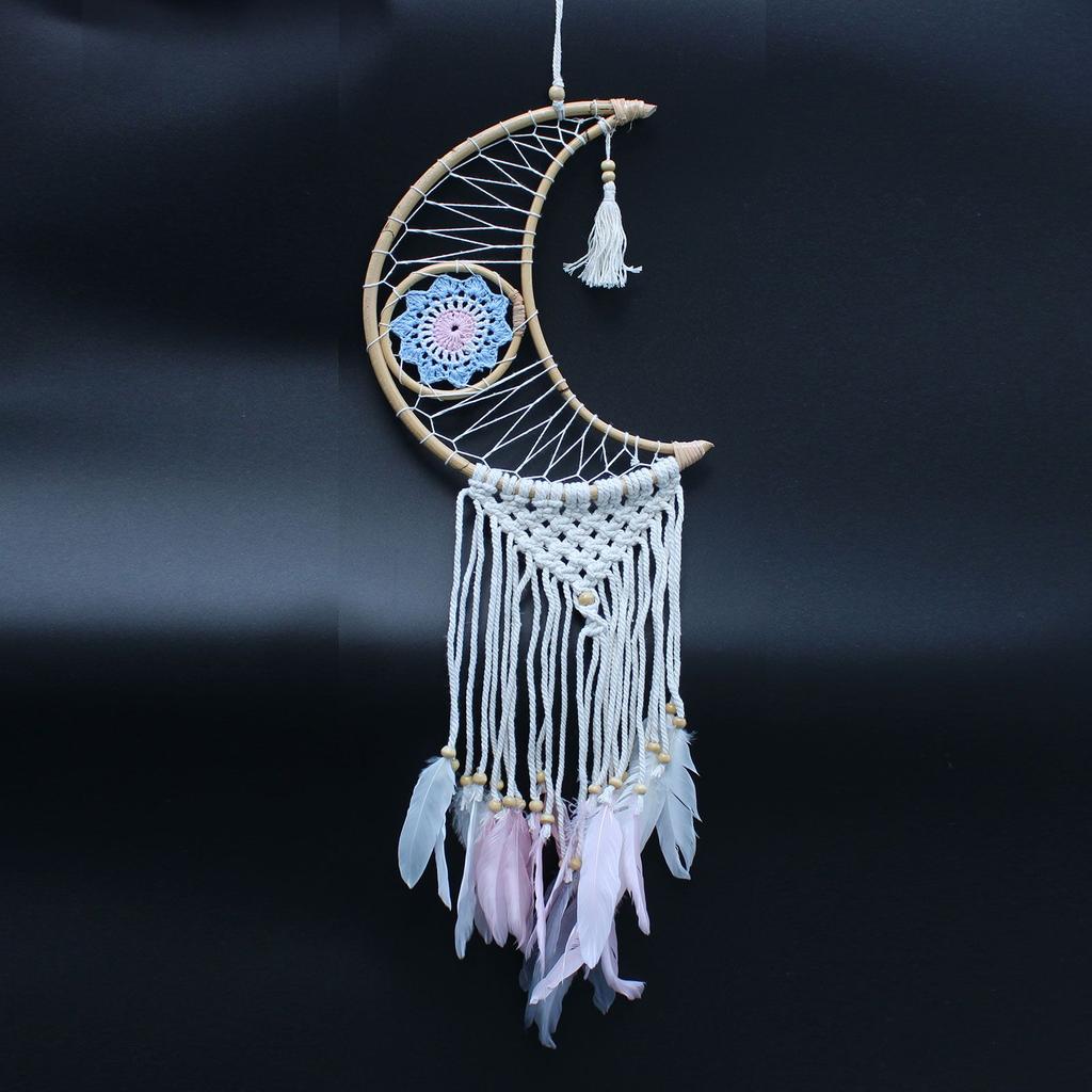 Dream Catcher Macrame Moon Wall Hanging Evil Eye