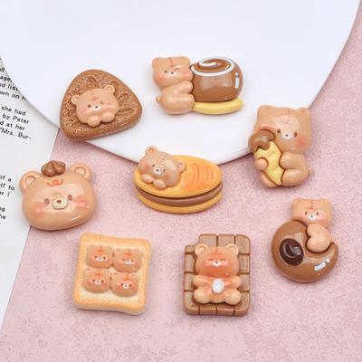 DIY Resin Shoe Buckle & Jewelry Kit - Cartoon Coffee Bear Theme
