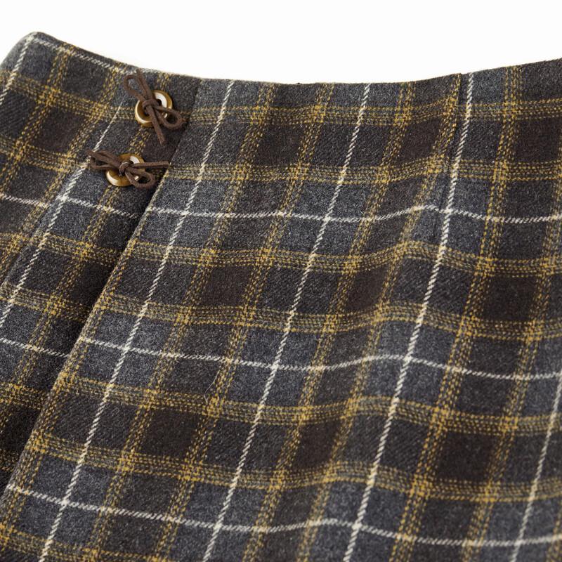 Women's Plaid A-Line Wool-Blend Mini Skirt