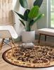 Retro Floral American Round Carpet Universal Anti Slip and Comfortable Carpet for Bedrooms and Living Rooms