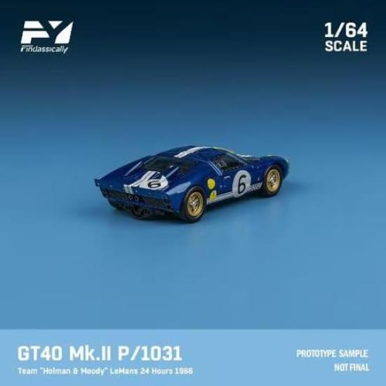 FREESTYLE Finclassically Scale Model Kit Ford GT40 Holman 1966 Le Mans 24H Bianchi 1/64 FY64079 Mk.II P1031, & Moody, #6, M. Andretti/L.