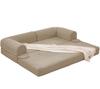 Sofá-Cama de 2 Lugares Feito de Tecido Macio de Veludo Cotelê, Sofá-Cama de Chão Conversível, Sofá Futon Economizador de Espaço para Sala de Estar, Apartamento e Quarto de Hóspedes