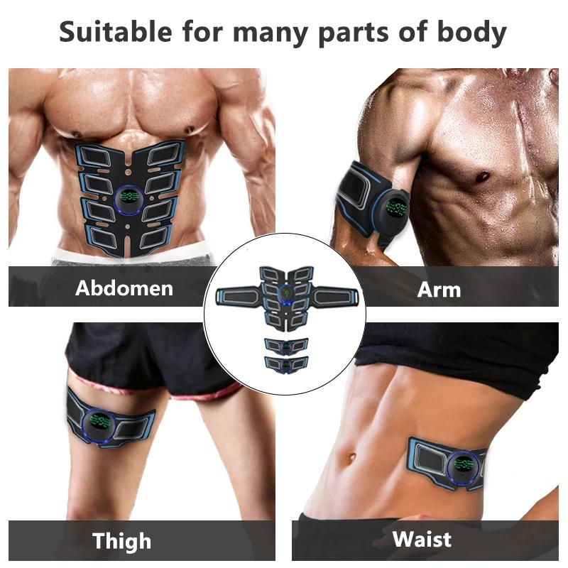 Smart EMS Muscle Stimulator with Remote Controller Electric Abdominal Trainer for Body Slimming and Relax