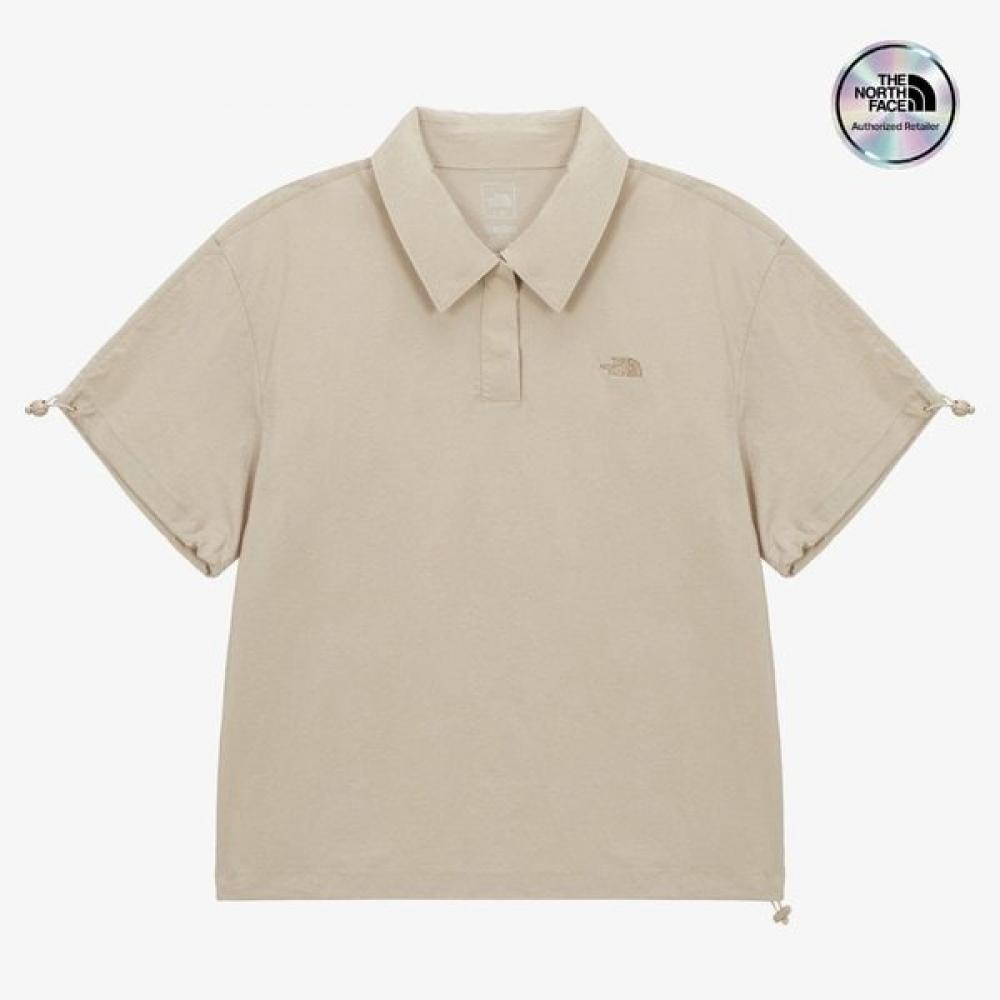 The North Face Women S froSt Short Sleeve Polo Beige nt7pS45b BEIGE/085