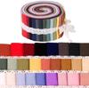 Plain Colored Cotton Fabric Strips Set for DIY Handmade Projects