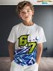 Interessante Maglietta per Bambini No. 67 Top Sportivo da Basket Estivo a Maniche Corte Svasato Moda per Bambini