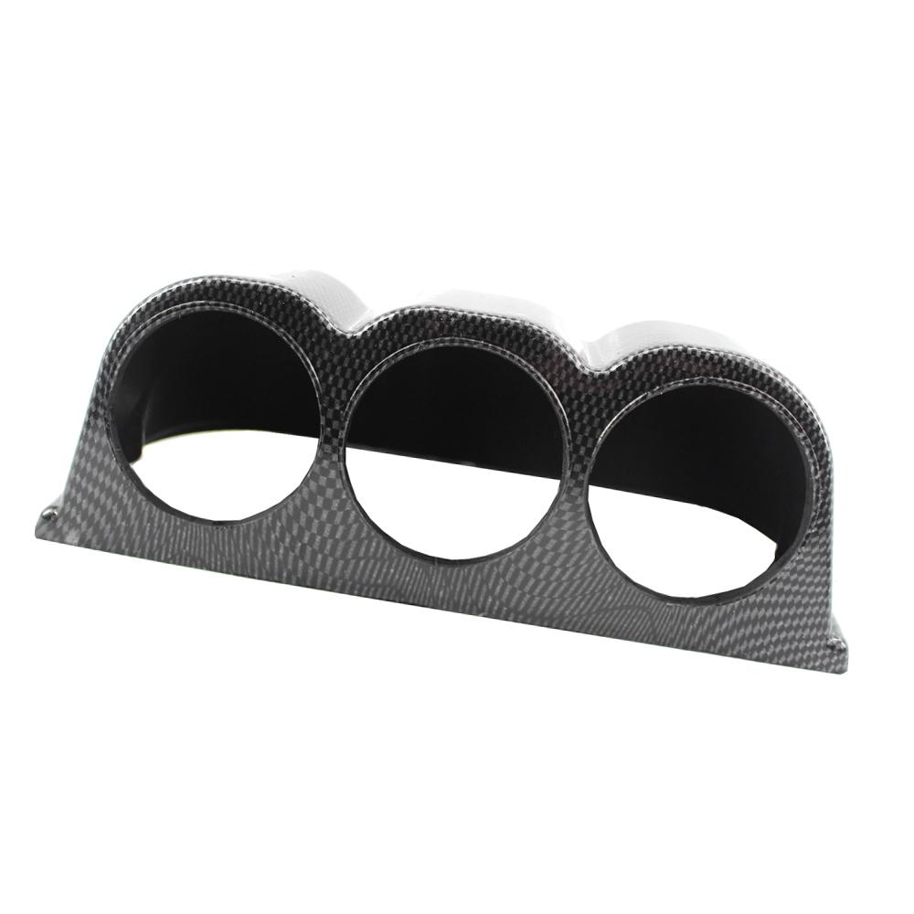 Dash 3 Hole Triple Gauge Meter Mount Holder Pod 52mm Carbon Fiber Pattern