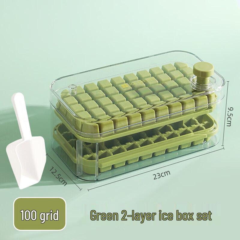 Food-Grade Press-Release Ice Cube Tray with Storage Bin
