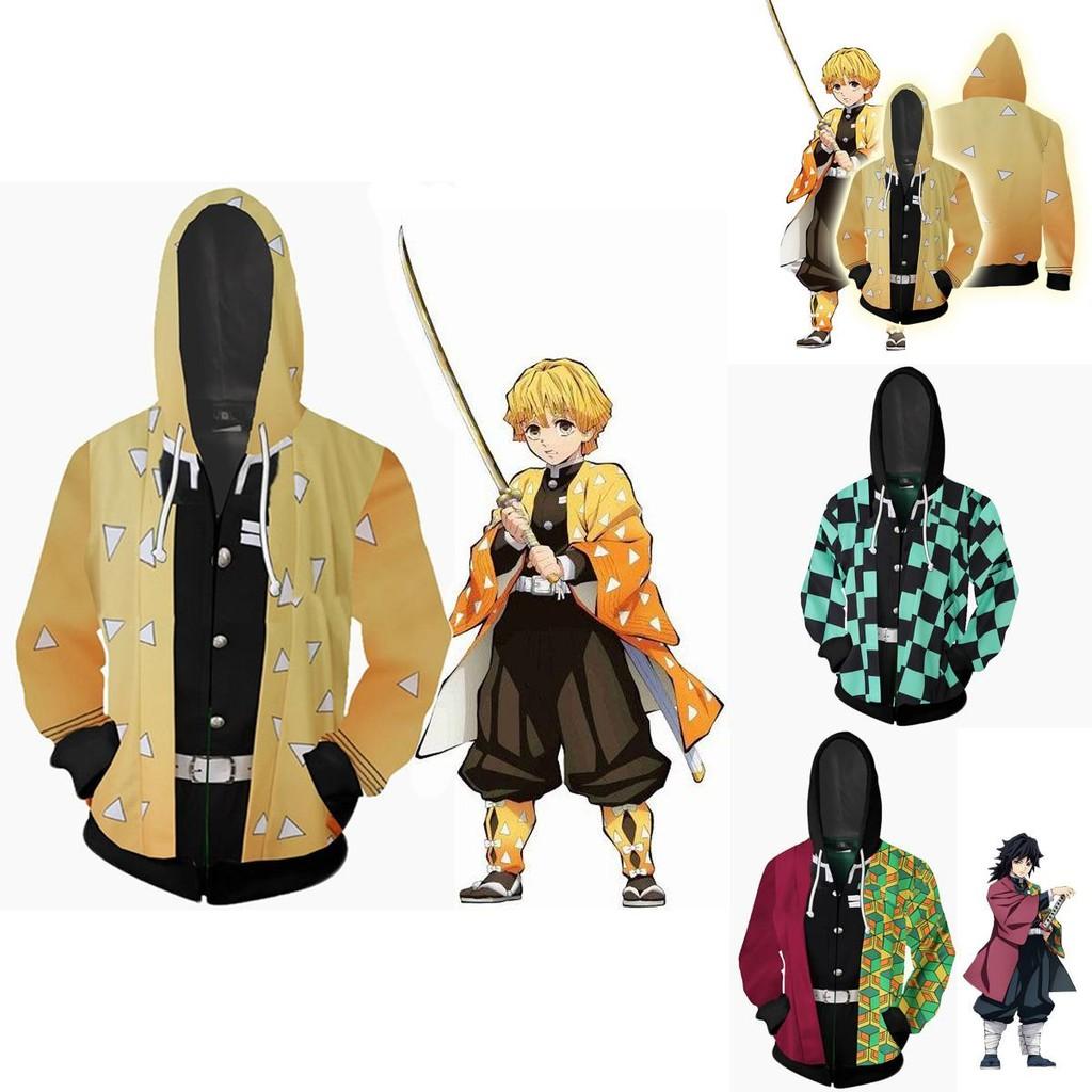 Demon Slayer Kimetsu No Yaiba Vibrant Soft Zipper Up Hoodie For Comfort