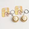 Creative Steamed Bun Keychain Squeeze Toy Soft Decompression Fidget Pendant with Popper Buttons