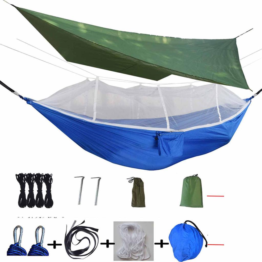 Mosquito-Proof   with Sunshade Canopy, Outdoor Camping Aerial Swing, Portable Hiking and Travel  for Insect-Free Relaxation
