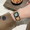 Retro Gold Square Dial Bracelet Watch - Classic European & American Style Women's Bangle