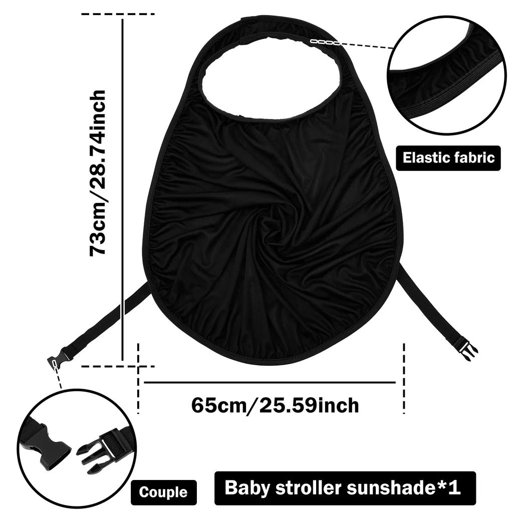 Pare-soleil universel pour poussette, accessoires pour poussette bébé, protection solaire respirante, capote pour poussette, parasol léger pour landau, noir