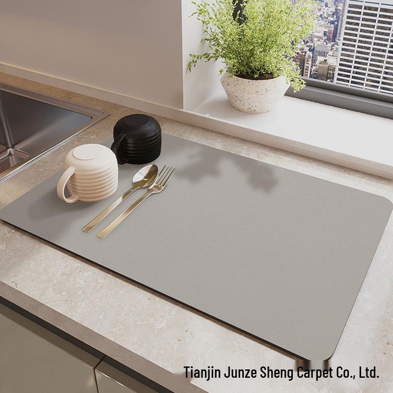 New Customizable Non-Slip Absorbent Kitchen Drying Mat for Cups, Plates, and Bowls