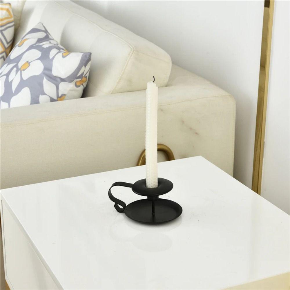 European Style Handheld Metal Candlestick Anti-slip Tabletop Candles Stand Aromatherapy