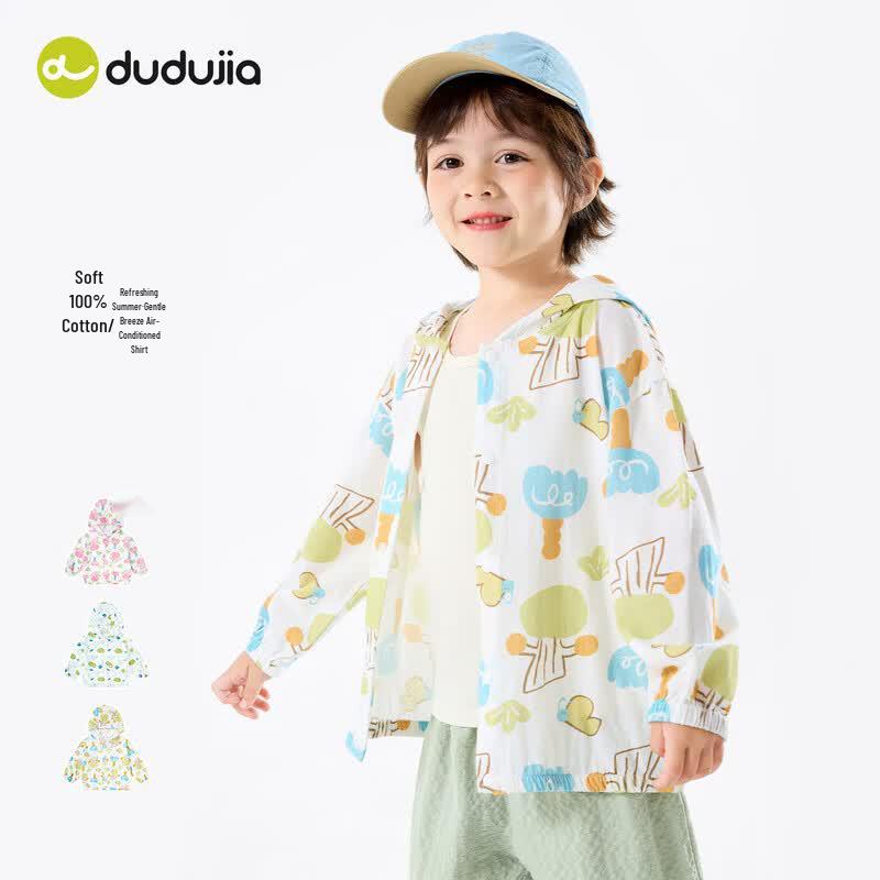 Dudujia 100% Cotton Kids Summer Sun Protection Hoodie