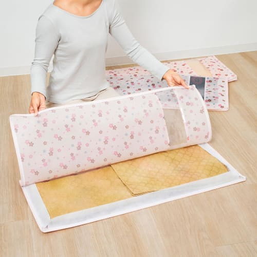 Astro Kimono Storage Case, Antibacterial and Odor-Resistant, Light Pink, Sakura Pattern, 3-Way Opening, Set of 3, with Windows, Breathable Nonwoven Fa