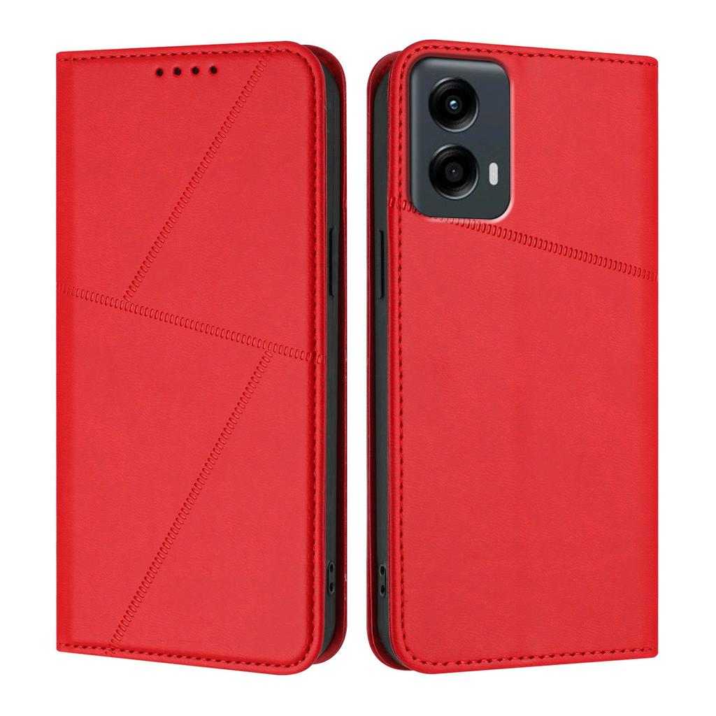 Pro Motorola Moto G Play 5G (2024)/Motorola Moto G 5G (2024) Peněženkové pouzdro s magnetickým uzávěrem Kožený vyklápěcí kryt na telefon se stojánkem