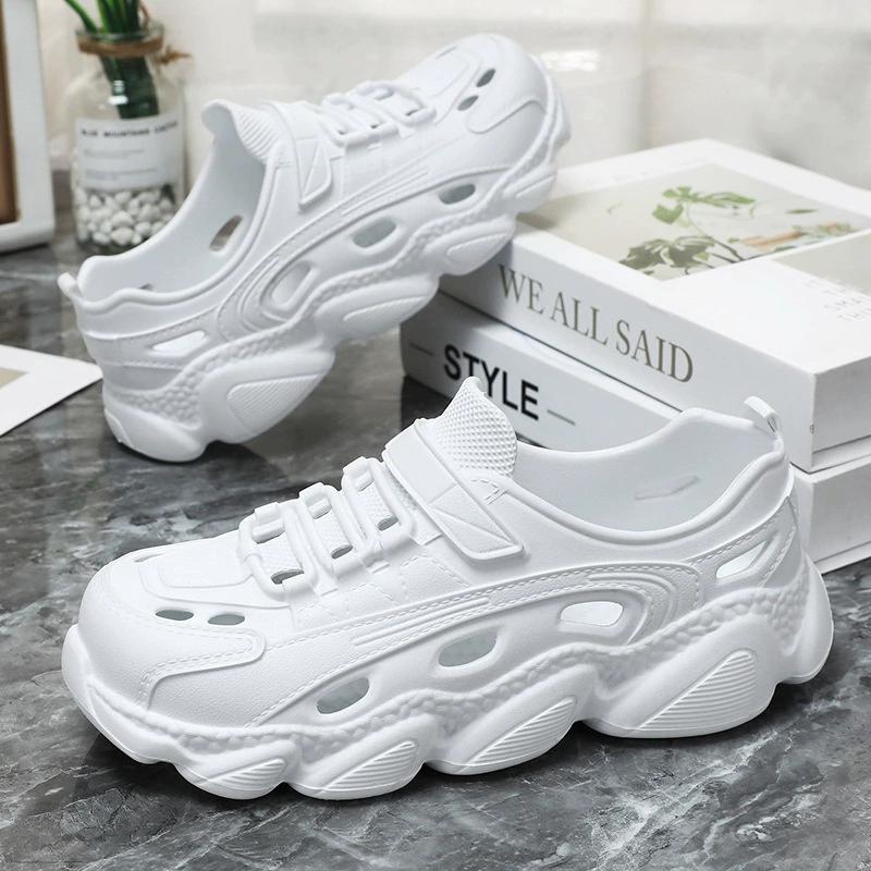 Sommer EVA Einfarbige Sandalen Geschlossene Zehenpartie Wickelabsatz Plateau Slipper Strandurlaub Leichte Rutschfeste Sandalen Sandalias 2025