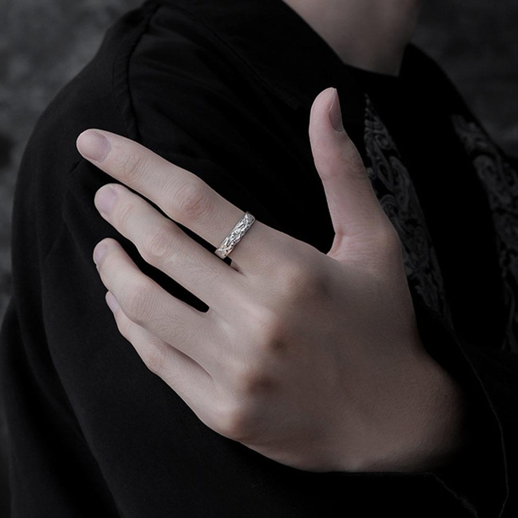 Men Ring Metal Opening Rings Decor Boyfriend Fashion Adjustable Jewelry for Dating Party Decorations Jewelries Accessory