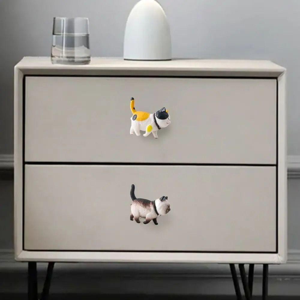 Härliga kattformade lådknoppar Tecknade hängkrokar Garderobsdörrhandtag Barnrum