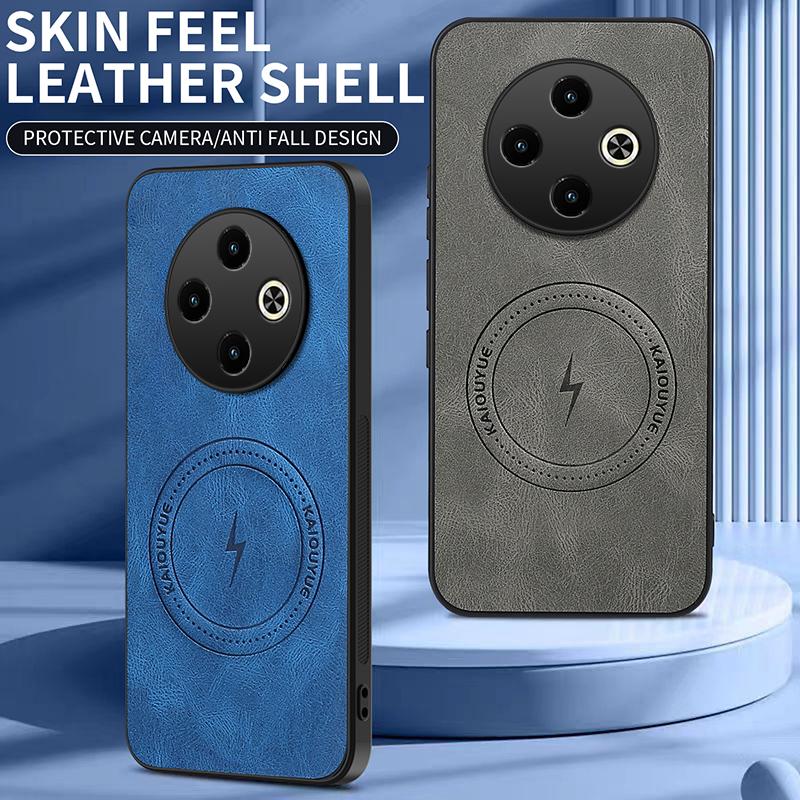 For Tecno Spark 30 Pro Fashion Leather Shockproof Phone Case For Tecno Spark 20 Magnetic Wireless Charging Cover Spark 20C Shell