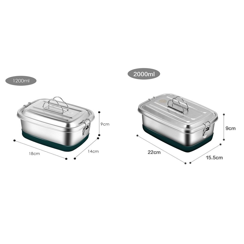 Stainless Steel Lunch Box Interlayer Divided Food Storage Container Sealed with Handle Microwave Oven Lunch Box Camping