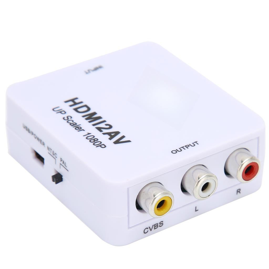 HD Multimedia Interface To AV Converter Adapter for RCA Splitter Switcher 1080P for TVsWhite Tagged 1080P