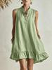 Spot summer European and American new cotton and linen loose fashion casual women's dress source