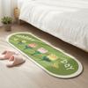 Imitation Cashmere Cartoon Pattern Bedside Carpet Plush Doormat Oval Bedroom Rug  Sofa Area
