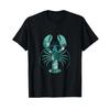 Teal Blue Lobster Sea Animal Silhouette Marine Life Vintage T Shirt Vintage Washed Stretched Designer Clothes Fashion