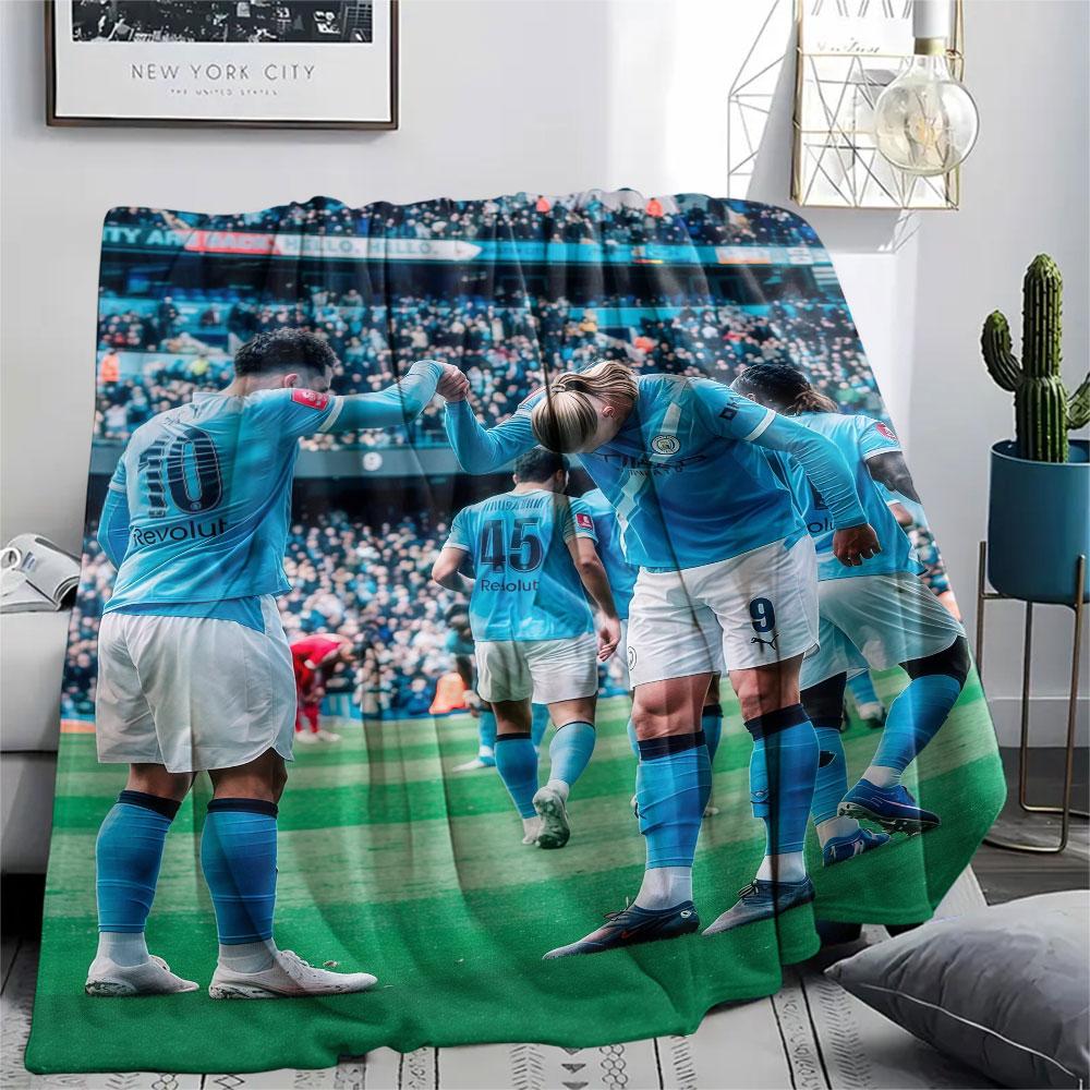 Erling Haaland Printed Flannel Blanket, soft throw for bedroom sofa, washable, fan merchandise, great gift.