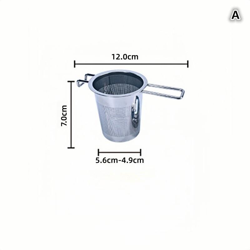 

1*Premium Stainless Steel Fine Mesh Tea Filter Extended Handle Loose Tea Drainer With Lid Anti-Scald Multi-Purpose Tea Strainer