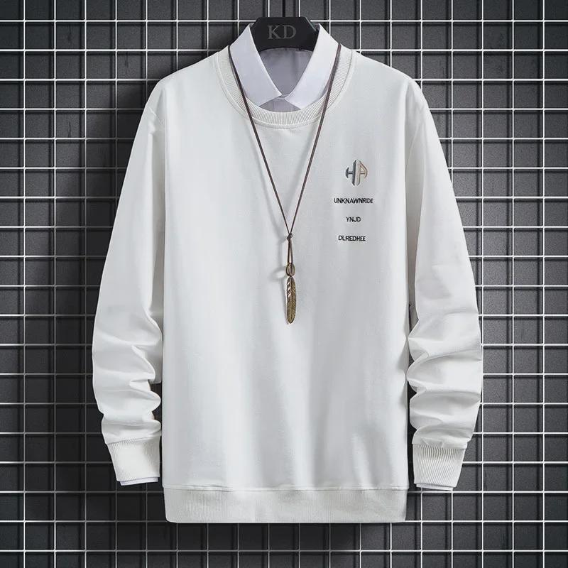 2021 Men's Autumn Embroidered Long Sleeve Round Neck T-Shirt Sweater