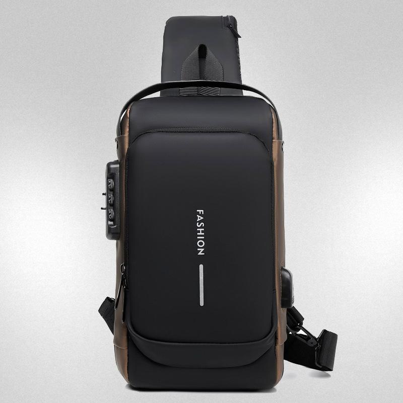 Multifunctional Password Lock Chest Bag, Waterproof and Anti-theft Recreational Locomotive Chest Bag, the Same Fashion for Men and Women